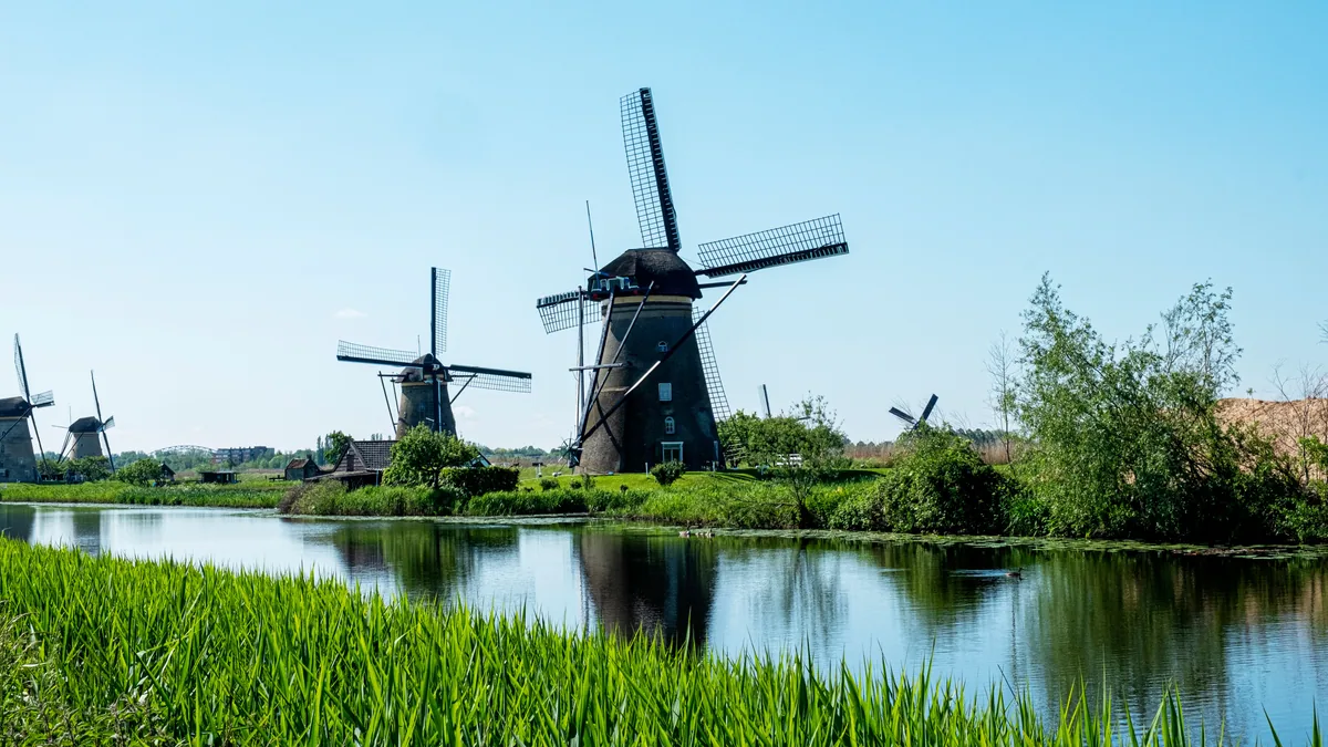 The polder landscape on a travel eSIM Netherlands plan